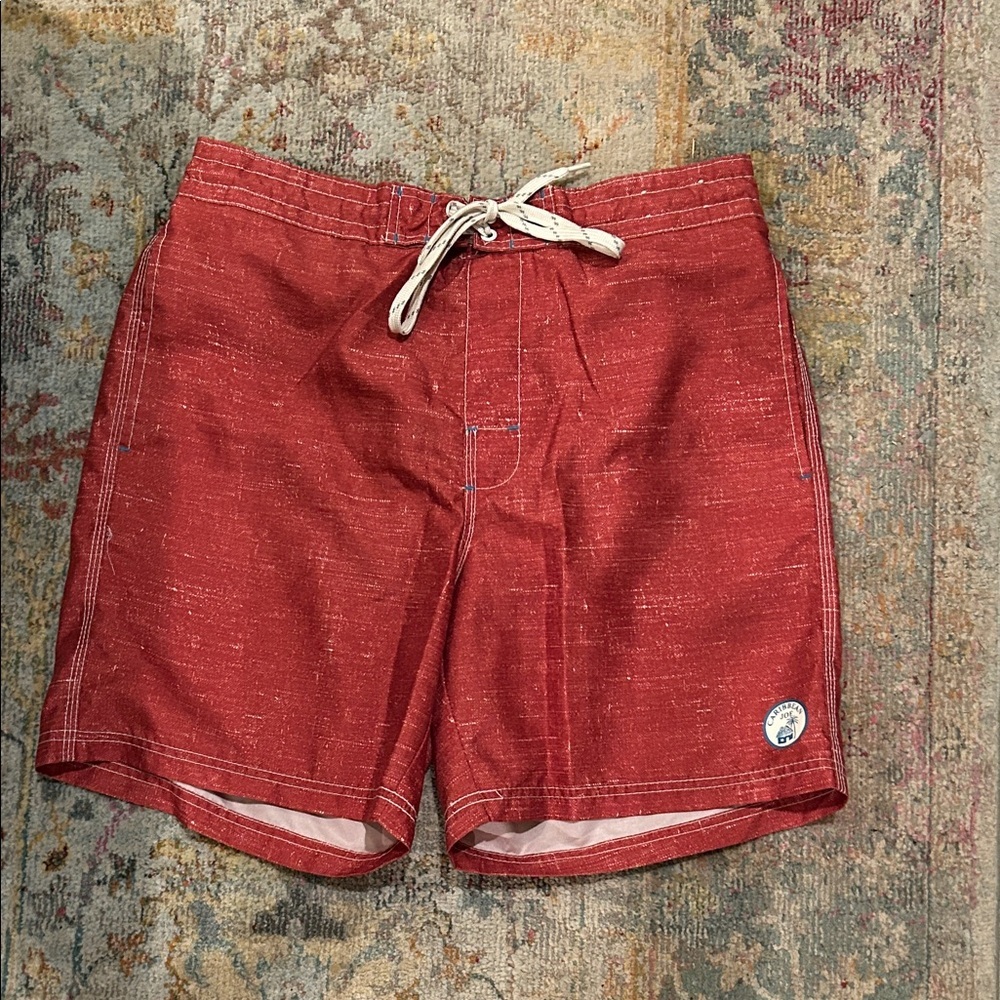 Caribbean Joe Red Swim Trunks w/ drawstring and pockets.